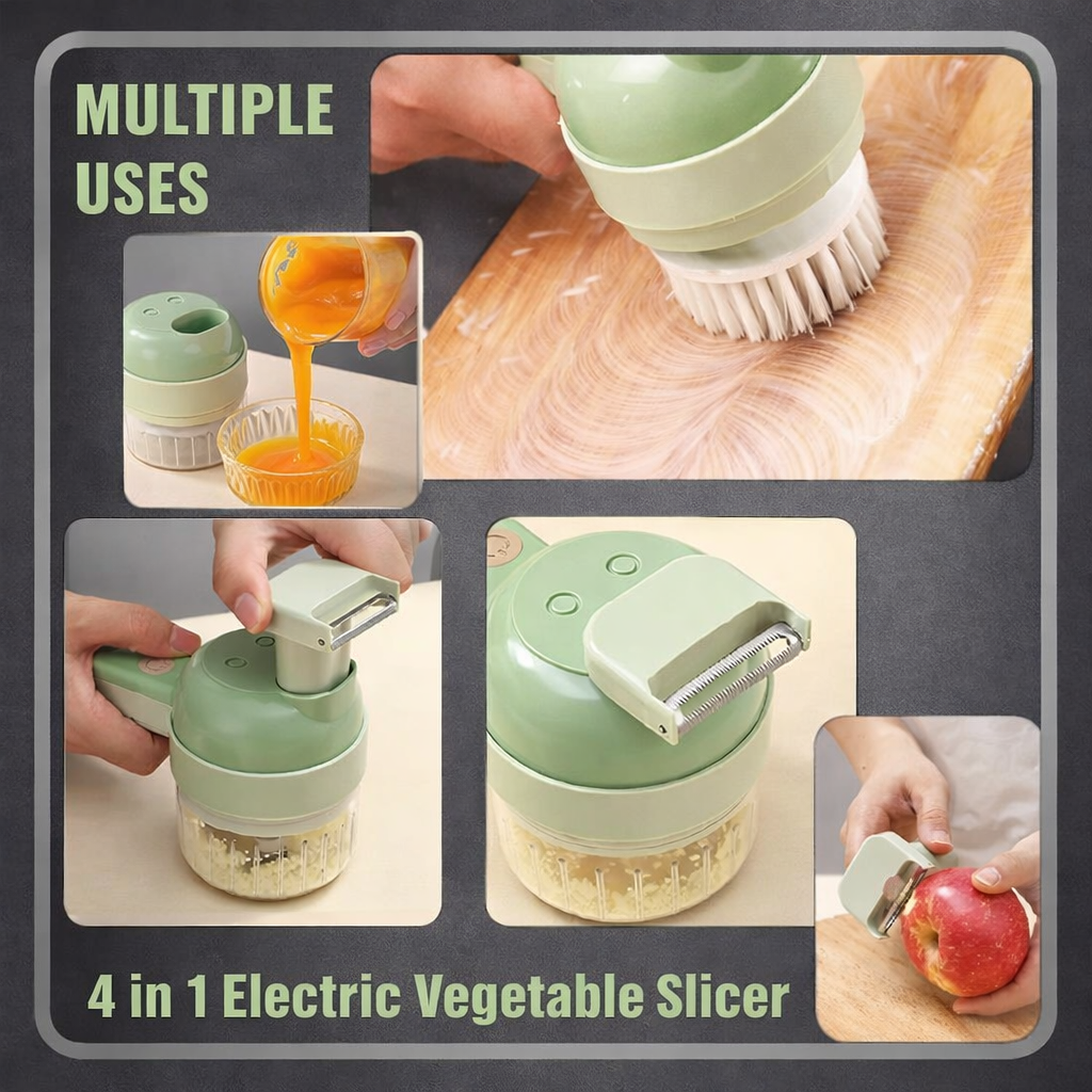 4 in 1 Portable Electric Vegetable Cutter Set