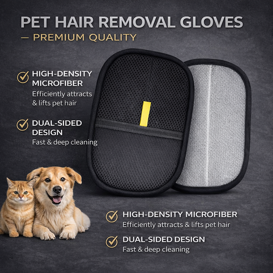 Pet Hair Removal Gloves (Pack of 2)